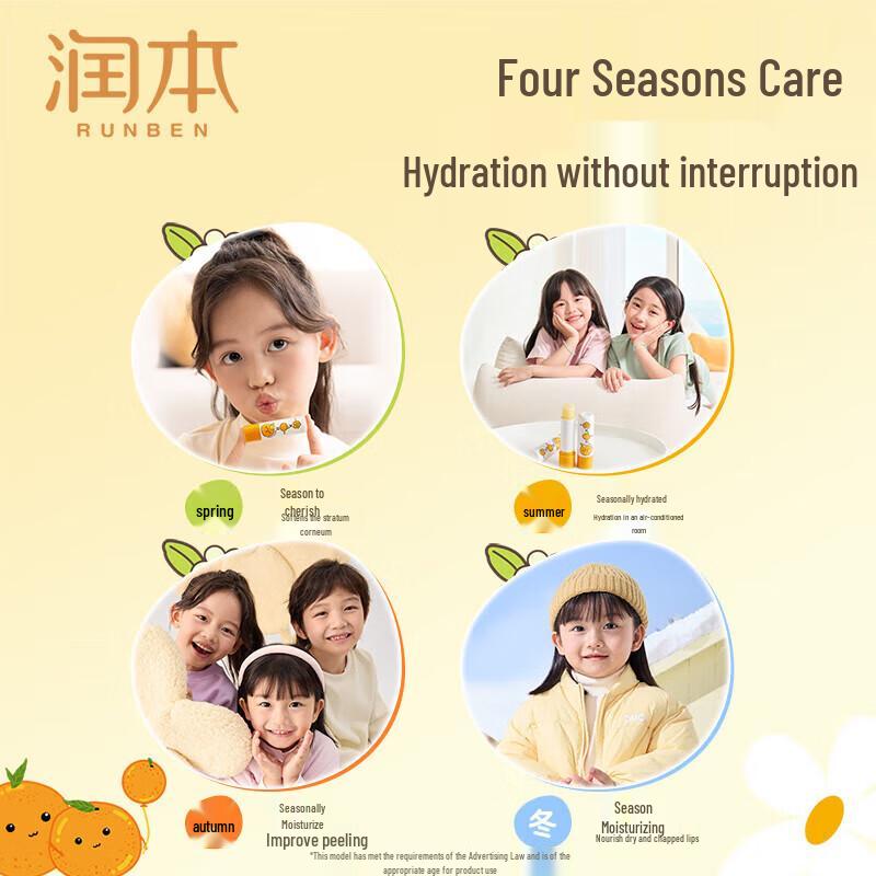 Runben Baby Grapefruit Plant Oil Lip Balm - 6-Pack