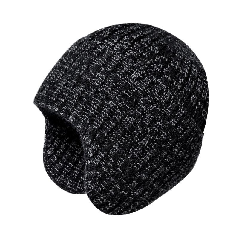 Winter outdoor warm hat men's and women's same thickened knitted wool hat cold-proof ear protector pullover hat