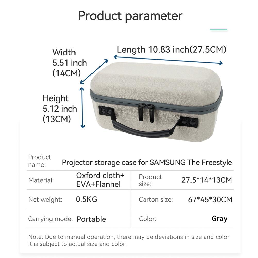 Salange Storage Case for HY300 Projector Travel Carry Projector Bag for Samsung The Freestyle Zipper Protector Carrying Bags