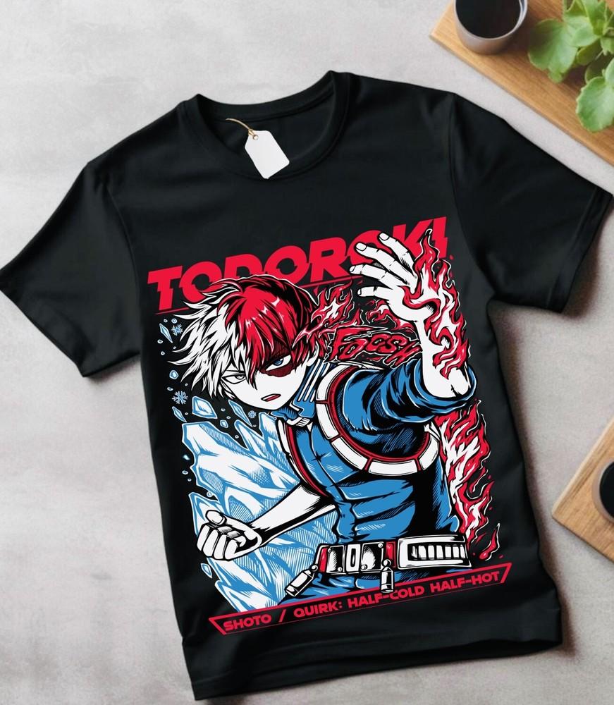 

Shoto Todaraki T-Shirt Boku No Hero Academia Dabi Shirt All Might Gift Shirt S
