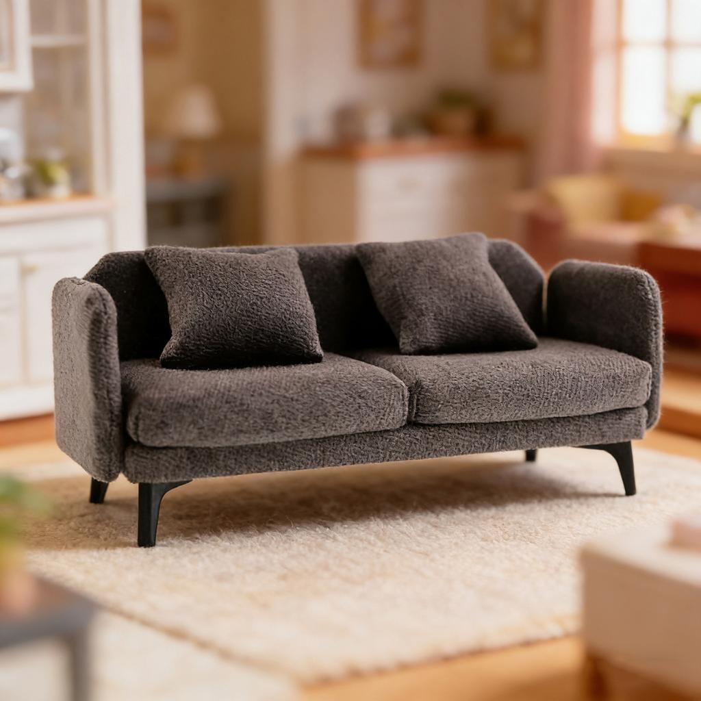 Simulation Sofa Miniature Model Figure 1/12 Scale Doll House Accessories Living Room Scene Arrangement for Enthusiasts