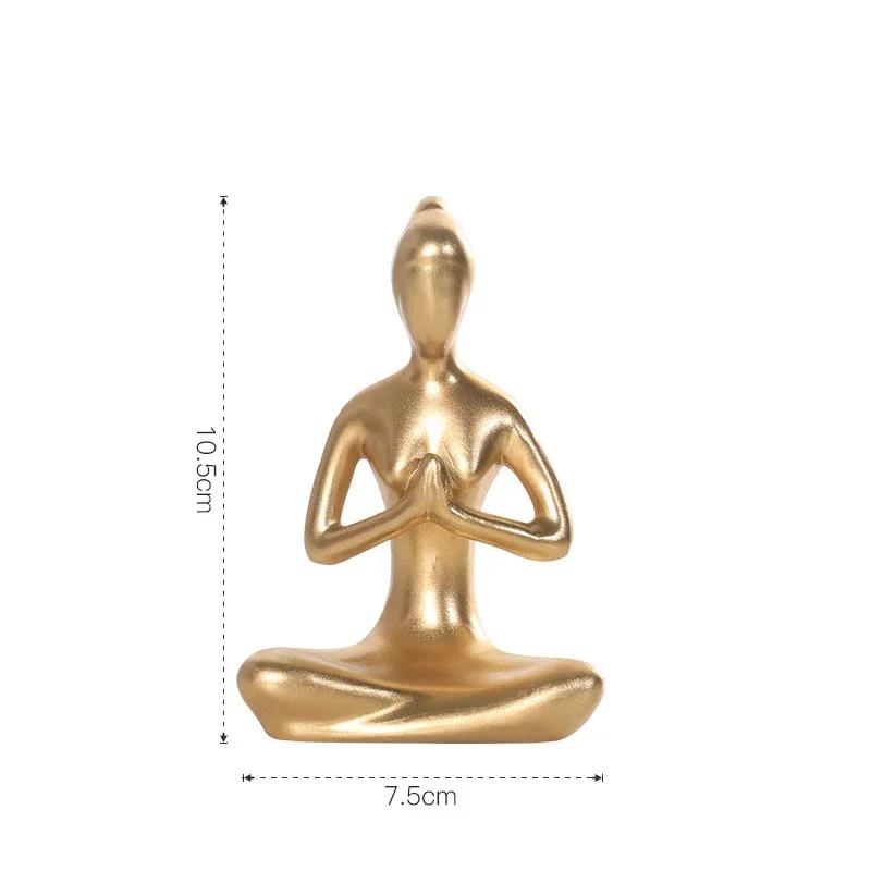 10cm Abstract Art Resin 12 Styles Yoga Poses Figurine Porcelain Lady Statue Home Studio Decor Ornament New Room Decoration