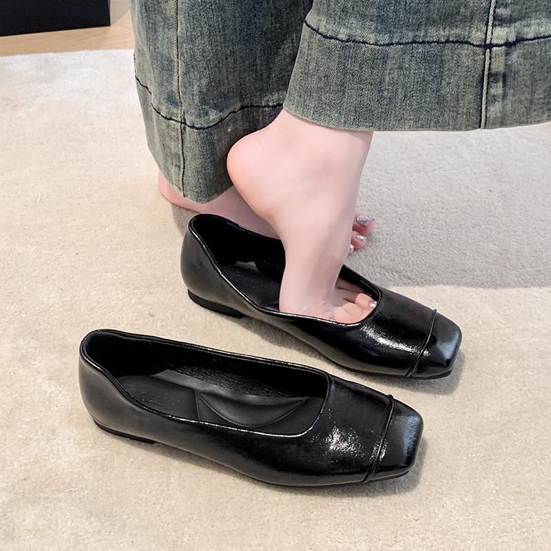 

Женские лоферы с квадратным носком, туфли-лодочки, сандалии, спортивные кроссовки, обувь для бега и ходьбы, тренд лета 2025, удобные, неглубокие кожаные туфли 34 чёрный