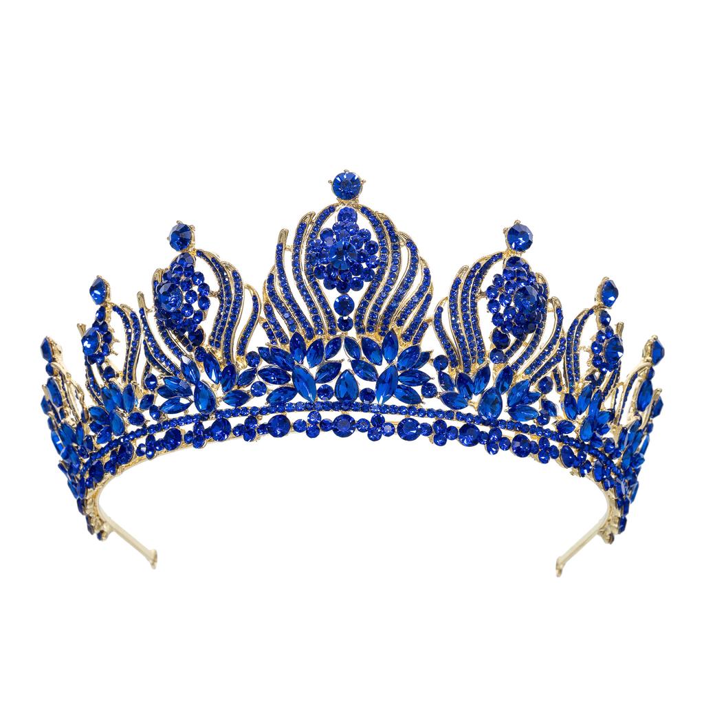 Baroque European and American Beauty Pageant Bridal Crown Tiara Alloy Crystal Wedding Headband Hair Accessories Crown