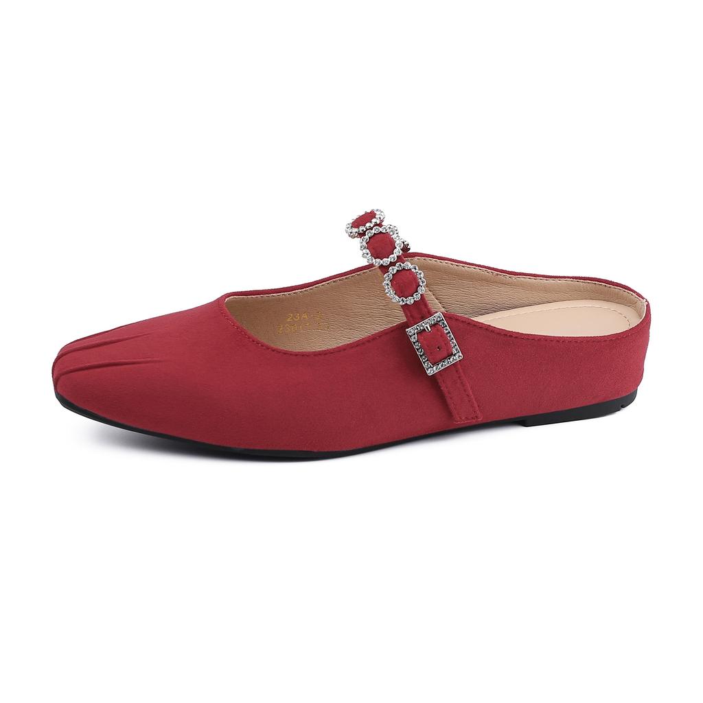 Baotou cool slippers women's summer outer wear wrinkles inner height increase thick-soled Muller shoes women's small thick-soled height increase singl