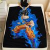 Cartoon Goku Pattern Flannel Blanket, High Quality Comfortable for All Seasons, Home Decor, Warmth and Comfort, Perfect for Gifts.