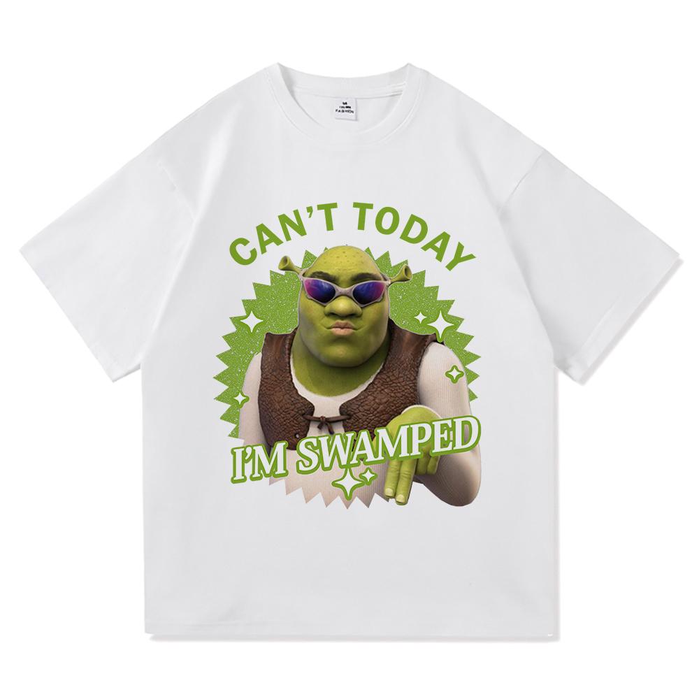 Cant Today Im Swamped T Shirt UnisexWomen Harajuku Aesthetic Graphic Funny Anime TShirt High Quality Vintage Cotton Tees Shirts