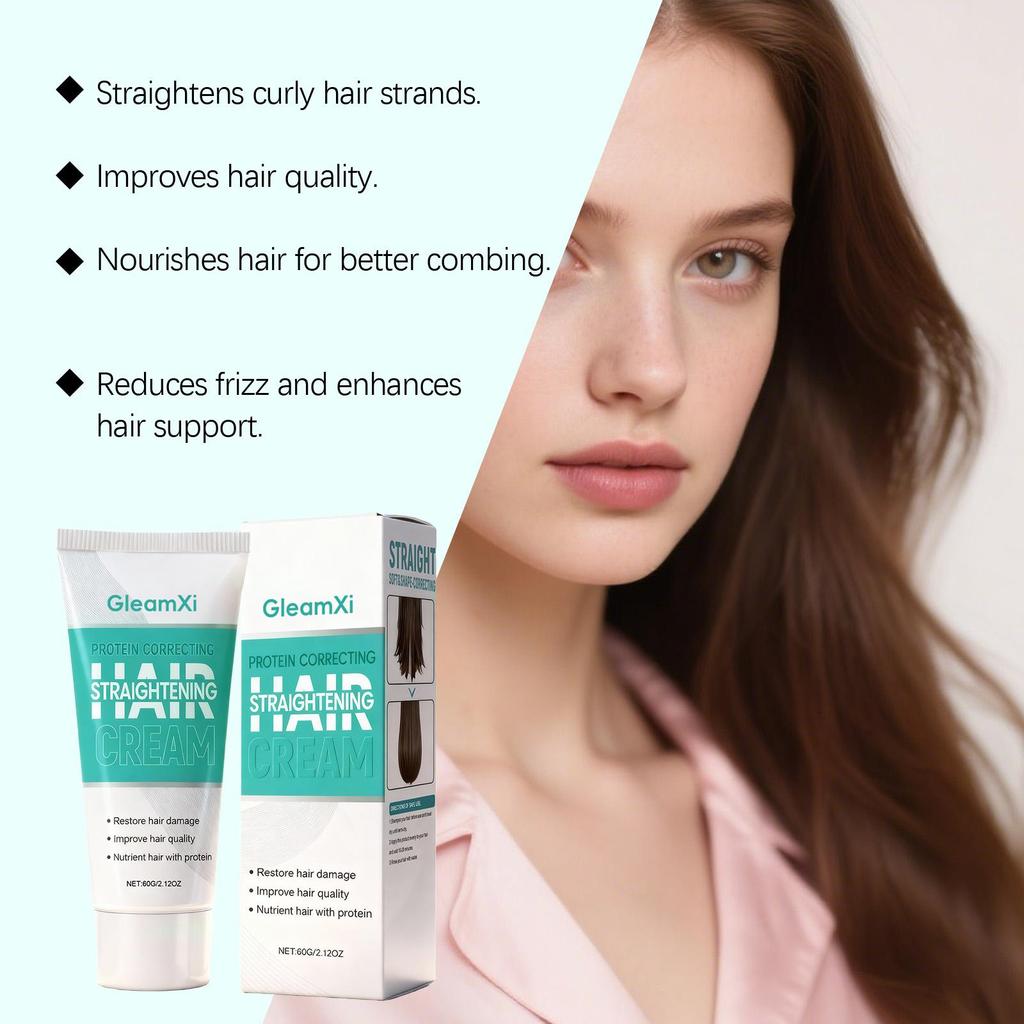 Crema Lisciante per Capelli Nutrire Capelli Secchi Danneggiati Correzione Proteica Balsamo Levigante Anti Crespo Collagene Cheratina Maschera per Capelli