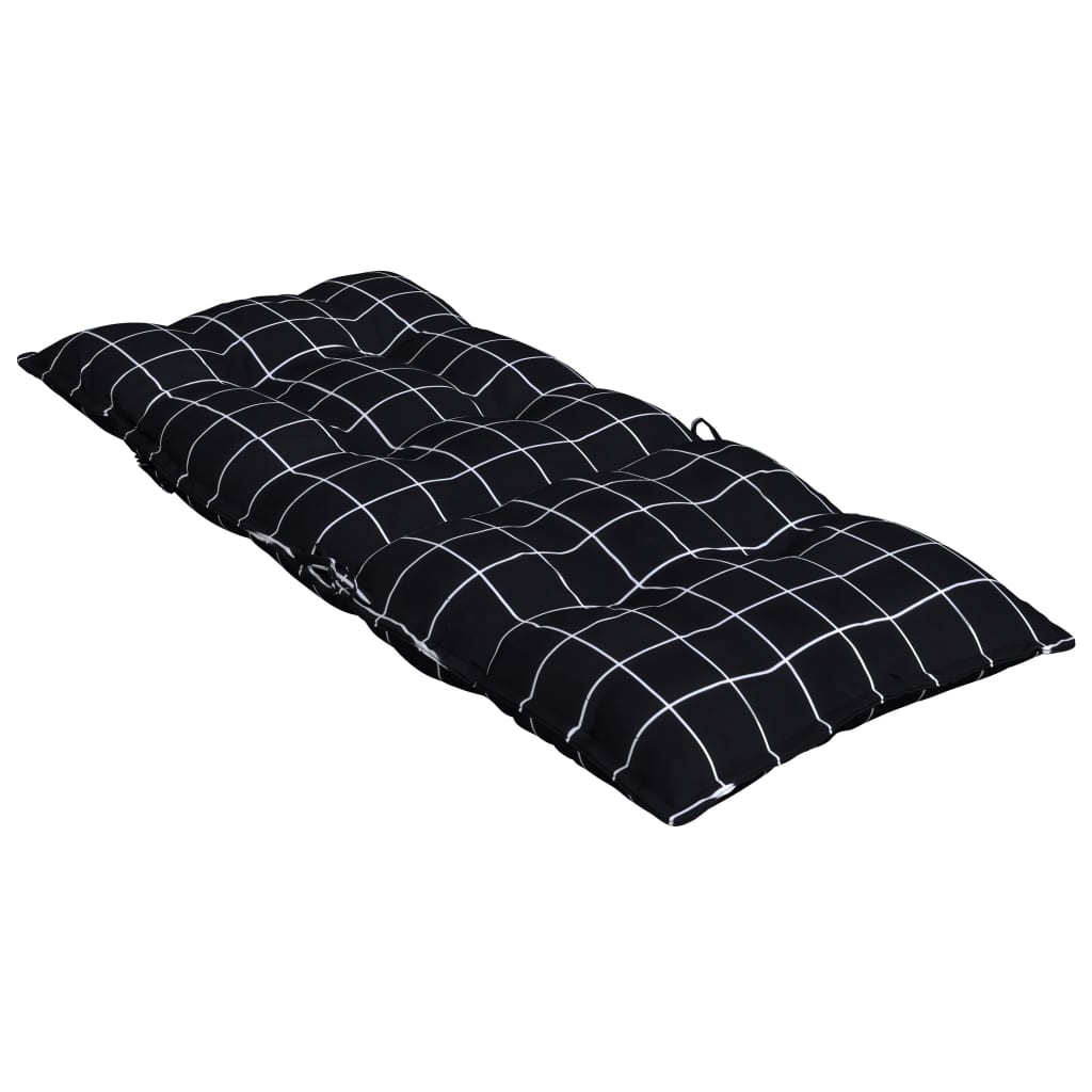 High Back Seat Cushions 6 Pcs Black Checkered Fabric