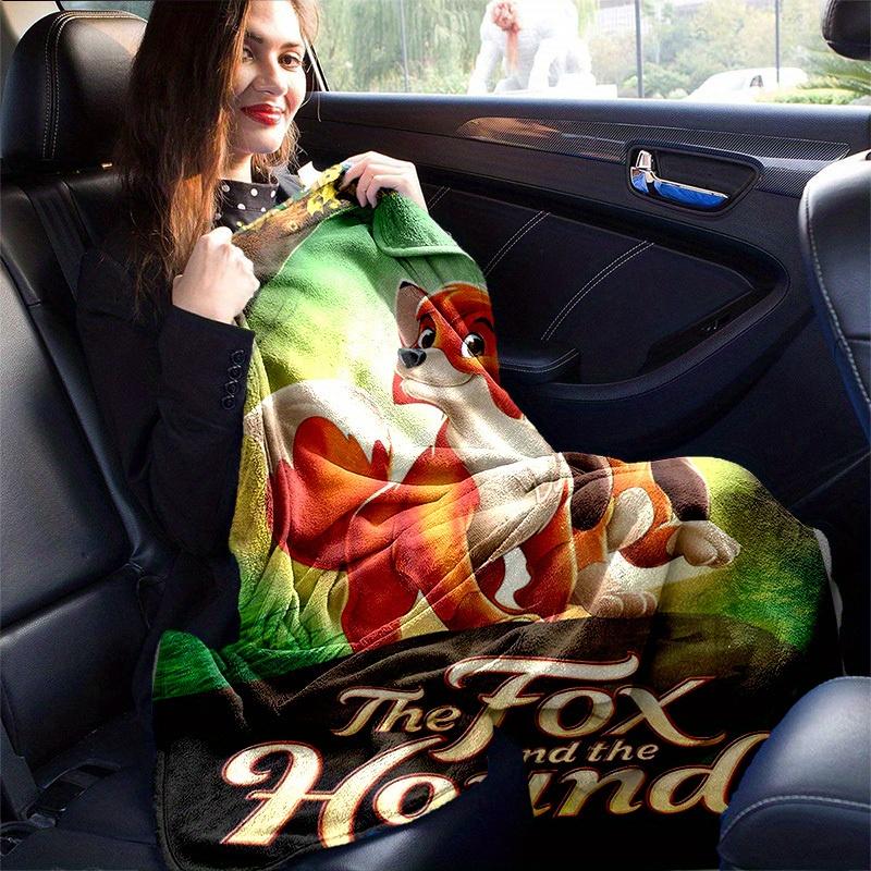 1pc, The Fox and The Hound Cozy Throw Blanket for Home Decor, Couch Cover, Outdoor Blanket, Gift Idea, Flannel Throw