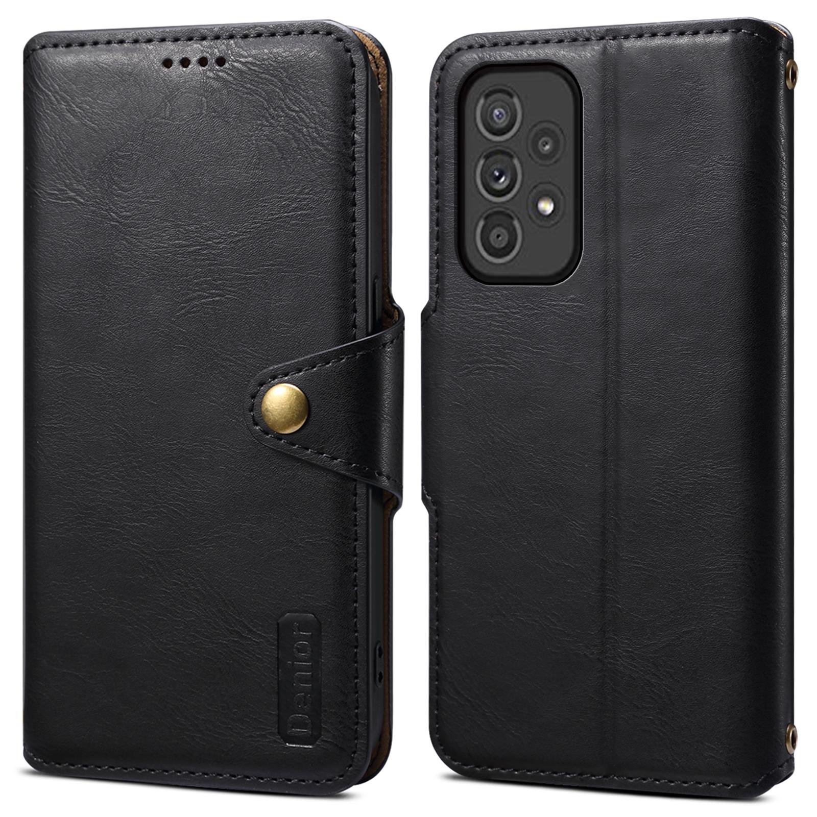 

DENIOR For Samsung Galaxy A33 5G Case Wallet PU Leather Drop-proof Phone Cover Black