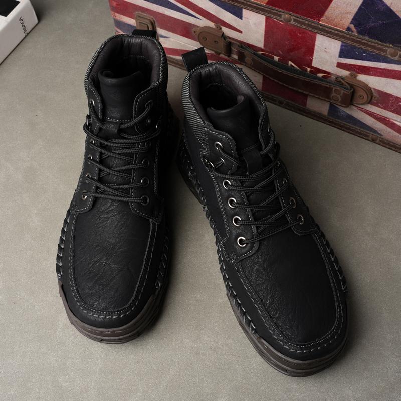 Men's High-top Leather Boots Casual Sneakers