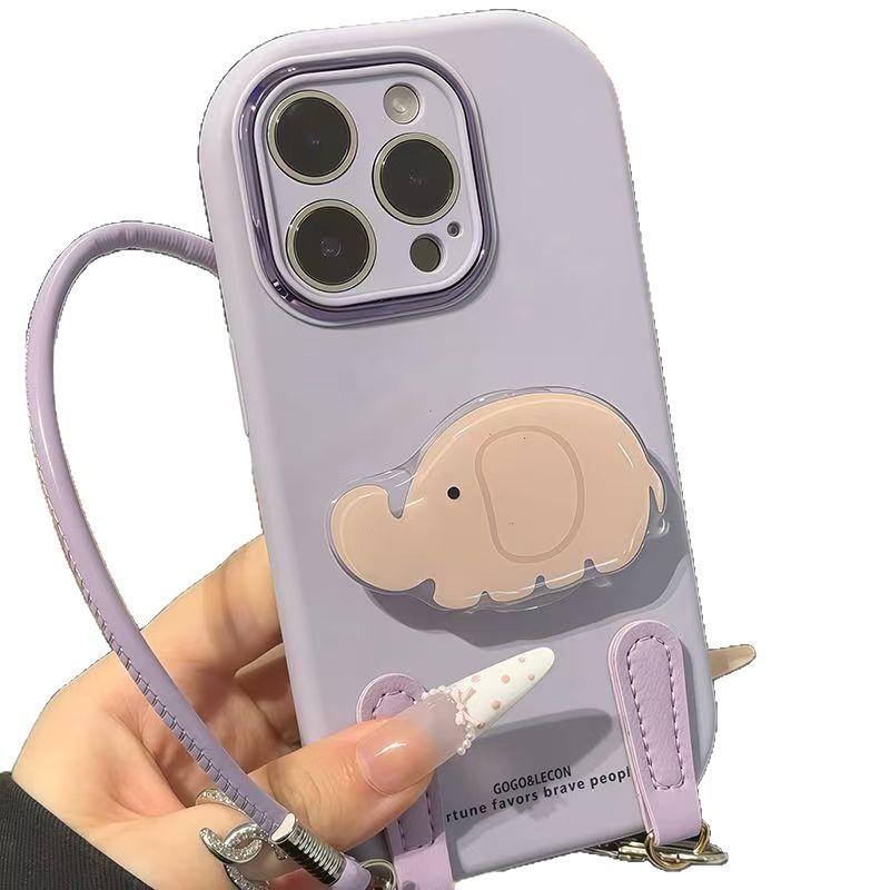 Cute Baby Elephant Bracket Is Suitable for Apple 17PROMAX Mobile Phone Case 15/16 Huawei Honor Mobile Phone Case All-inclusive.