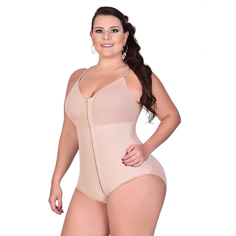 Body Modelador Plus Size Levanta Bumbum, Modelador Corporal Completo com Controle de Barriga e Zíper, Modelador Peach Hip Enhancer Emagrecedor para Mulheres