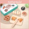 Wooden Simulation Funny Velcro Bread Cutting Game Children Toy Set For Gift Kid