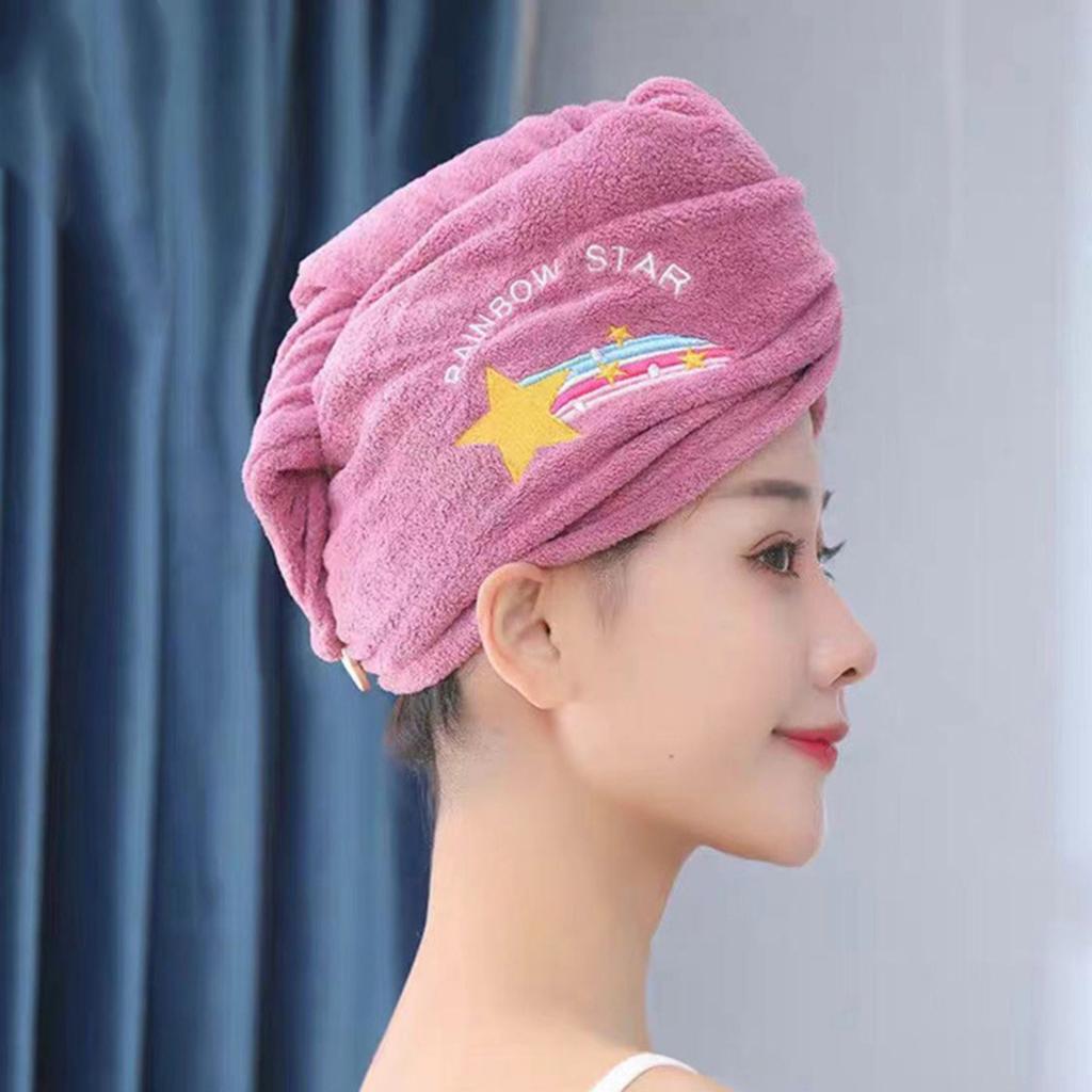 Coral Fleece Ladies Hair Towel Washable Hair Turban Wrap Drying Head Towels for Children and Women Wet Hair