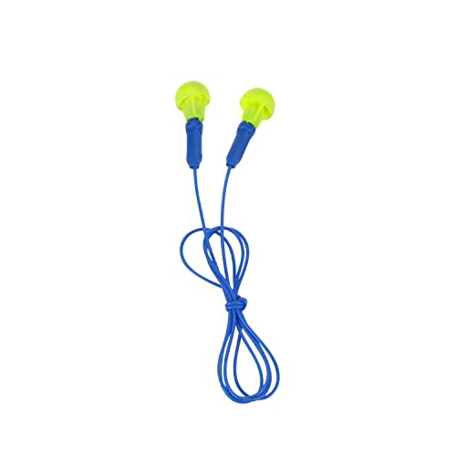 3M E.A.R Push-Ins Earplugs, Corded, 28NRR, Yellow/Blue