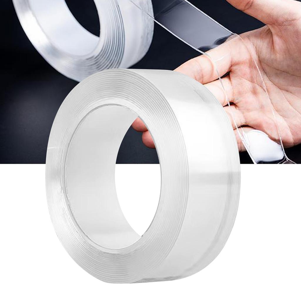 1 Roll Double Sided Mounting Tape Prevent Slip Strong Fixation Washable Transparent Adhesive Tape