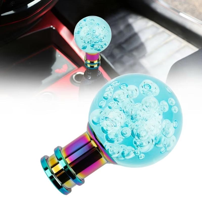 Universal Crystal Acrylic Gear Shifter Knob With 3 Adapters Ergonomic Design For Manual Automatic Transmission Vehicles