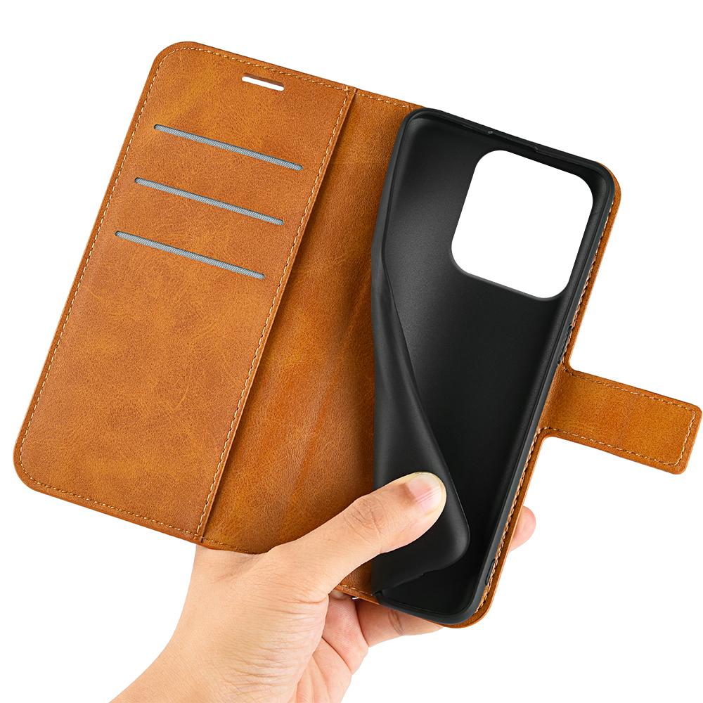 For Honor X8c 4G Stand Case Anti-Scratch Calf Texture Leather Phone Cover