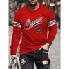 Mens T Shirt Los Angeles 3D Print Long Sleeve Autumn Striped Round Neck Outdoor Sports T-Shirt for Men Daily Men's Tops Clothing