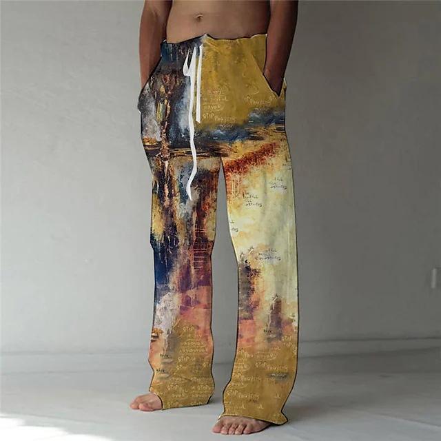 New Men's Casual Pants Hundred Men's Skull Pattern 3D Digital Printed Wide Leg Pants