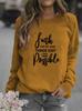 Women's Letter Print Round Neck Hoodie