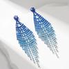 Ladies Light Luxury Rhombus Long Tassel Shines Crystal Ear Drop