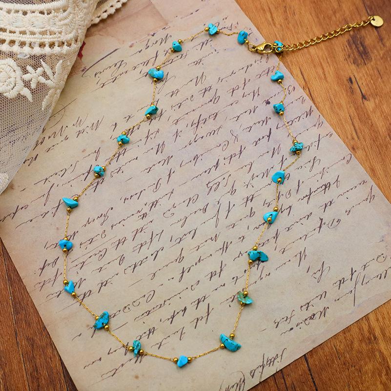 Premium Sense Niche Design Simple Color Natural Handmade Beaded Popular Necklace Women'S Jewelry