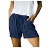 Women's Solid Shorts, Drawstring Belt Pocket Design,Lightweight Gym Shorts For Women, Comfortable Shorts For Women