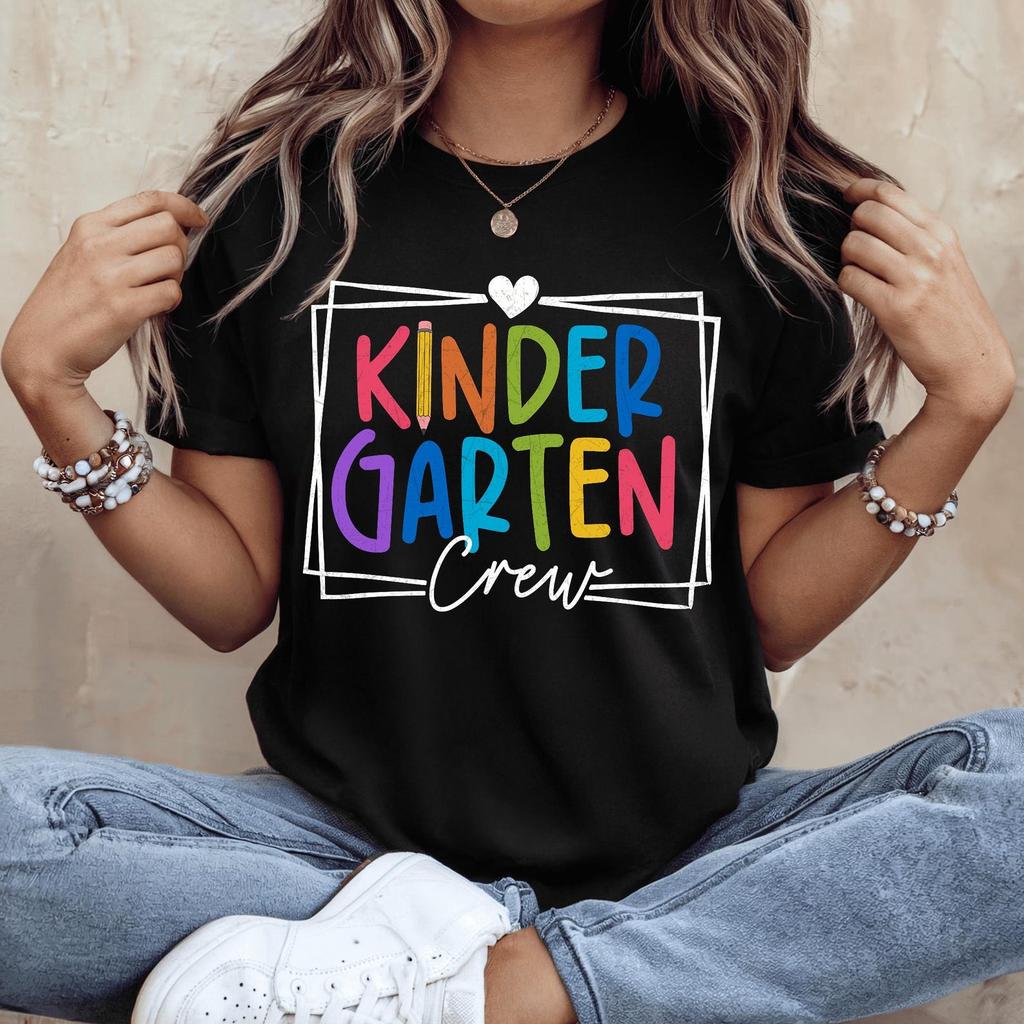 Kindergarten Crew Shirt New Back To School Gift For Teacher Life First Day Of School Thank You Teacher Squad Tshirt Love Teaching Future Top