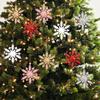 Haobei Gold-Plated Glitter Snowflake Ornaments - Colorful 3D Christmas Tree Decorations