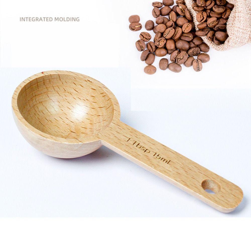 Portable Wooden Measuring Spoon 7.5/10/15/20/30/45ML Kitchen Soup Spoons Kitchen Gadgets Coffee Tea Sugar Spice Spoon