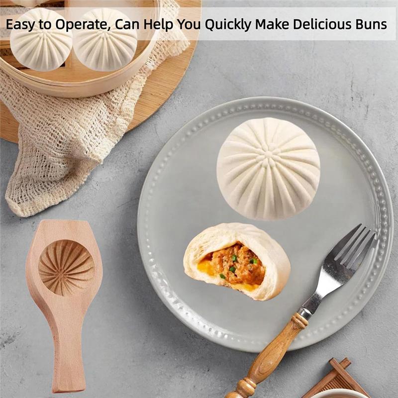A74E-Hand Carved Wooden Steamed Stuffed Bun Mold, Pattern Steamed Stuffed Bun Mold,Steamed Stuffed Bun, Dim Sum Making Tools