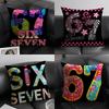 Six Seven Art Design Kissenbezug Natürlicher Leinen Bio-Stoff Doppelseitiger Druck Sofa Heimdekoration Geschenk Kissenhülle