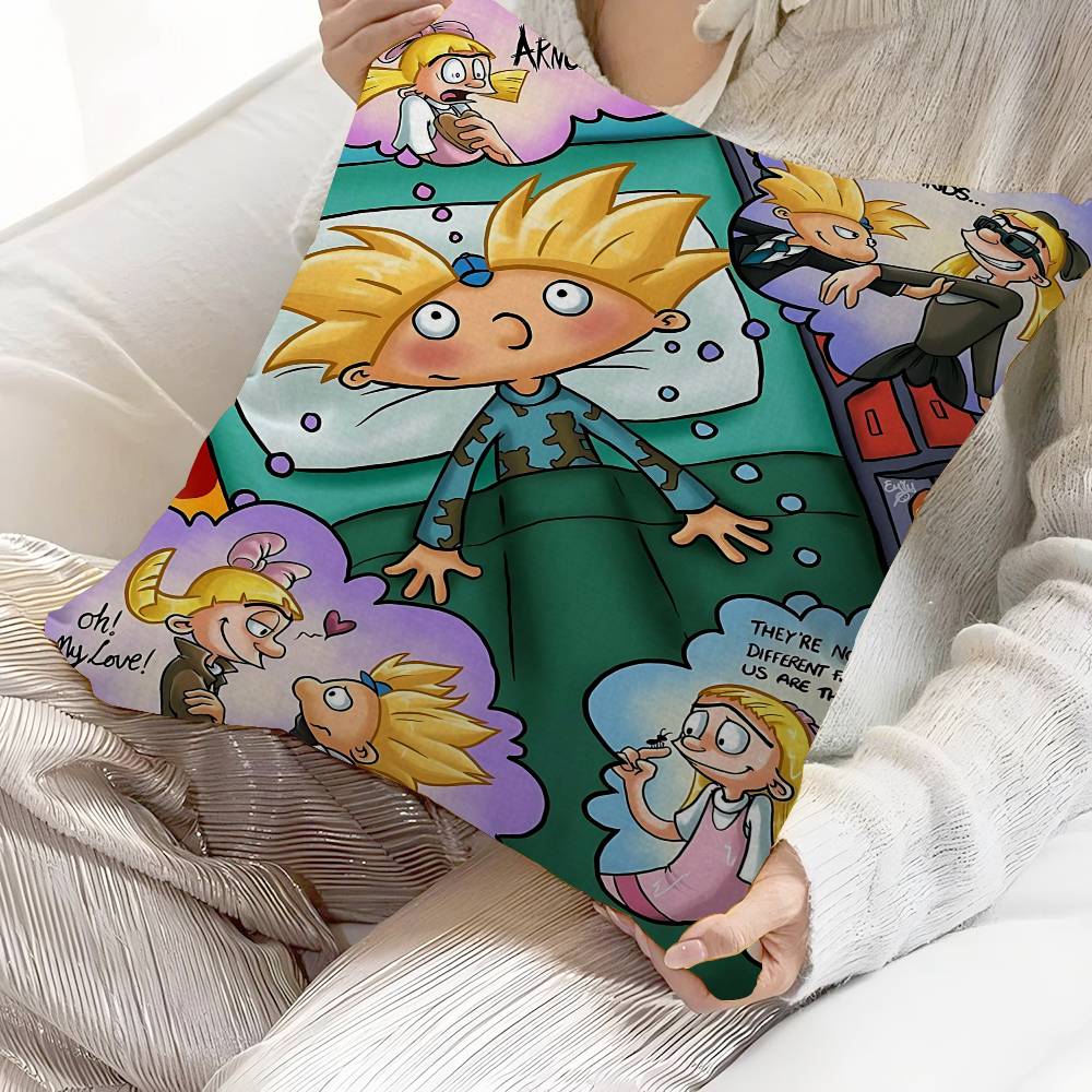 Cartoon Hey A-Arnold Cool Cushion Cover Inches Farmhouse Decor Home Throw Pillow Covers for Couch Decorations