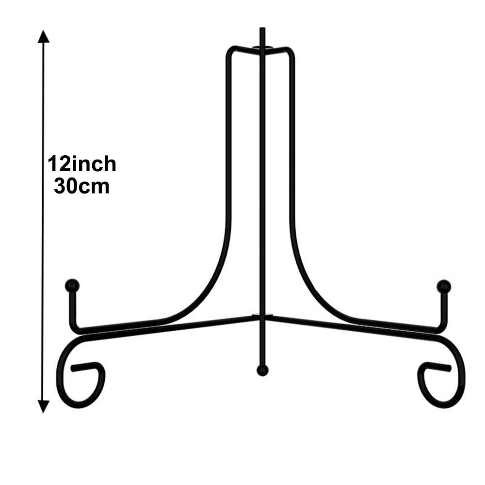 Art Photo Pedestal Bowl Picture Frame Plate Rack Easel Black Iron Display Stand