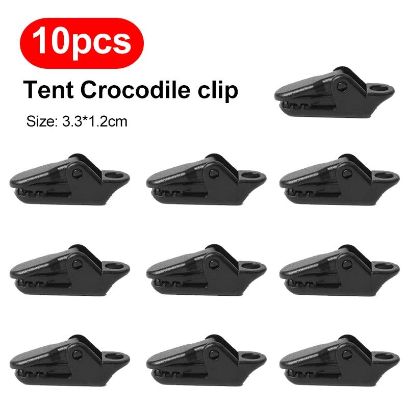 

10/20/50pcs Crocodile Tent Clips - Anti-Wind Tarpaulin Clamps for Camping & Outdoor Shelter Security, Reinforced Grip Design