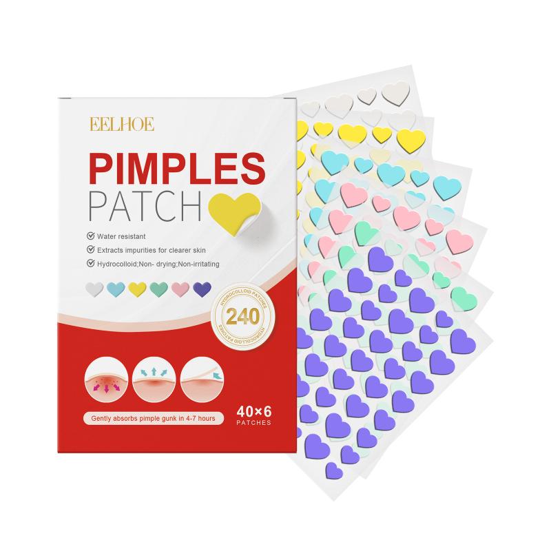 Heart Star Flower Round Pimple Patch for Spot Hydrocolloid 240pcs for Blemish Concealing Facial Care