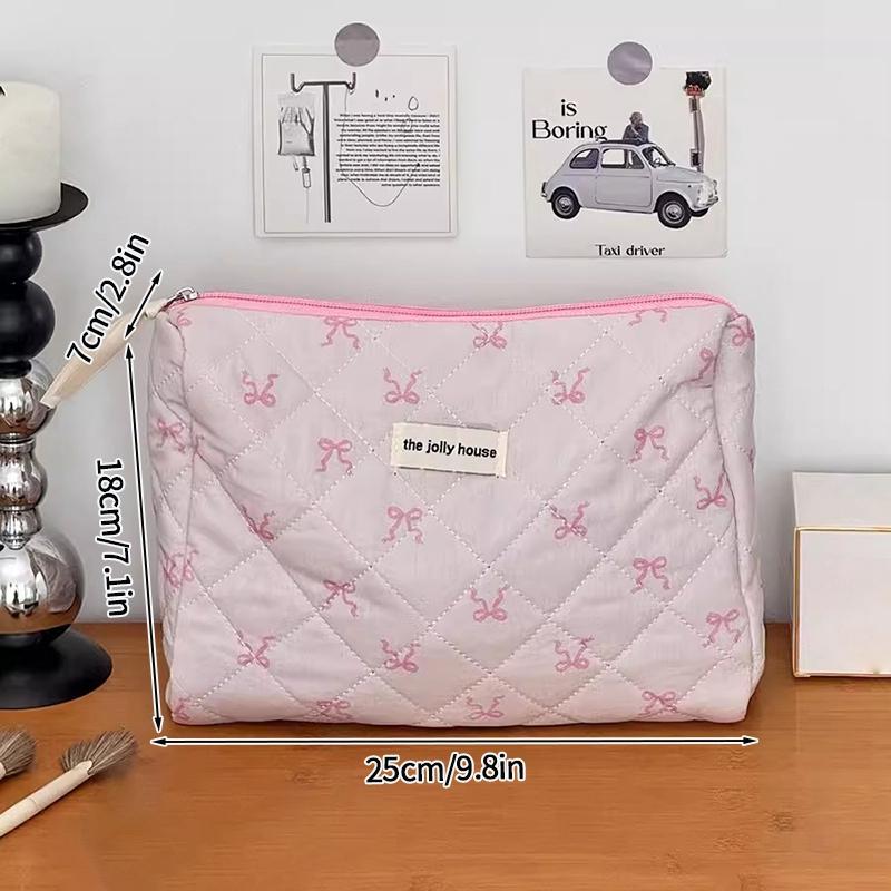 Make-up-Aufbewahrungstaschen mit Blumendruck, für Damen und Mädchen, Reise-Kulturtasche, Make-up-Tasche, Organizer, Kosmetiktasche, Reißverschluss, gesteppte Tasche
