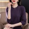 Warme Strickpullover-Oberteile für Damen im Frühling und Herbst im westlichen Stil, Mutterkleidung, langärmelig, lockerer, großer, dünner Pullover