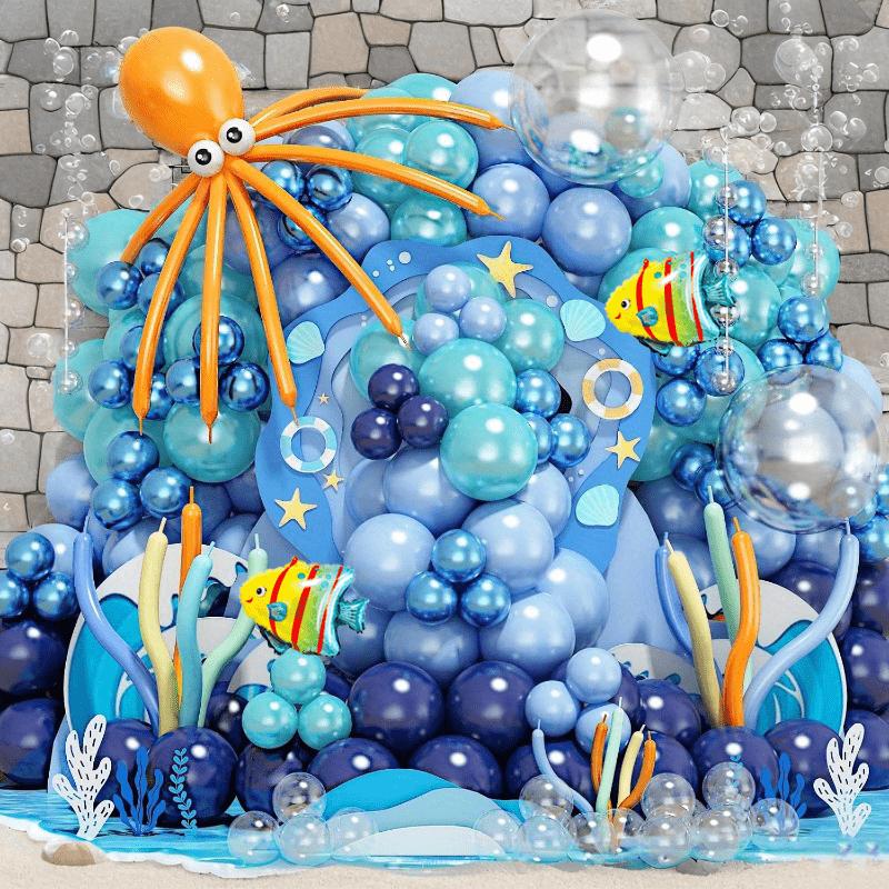 170pcs Underwater Party Balloon Arch Set Includes A Variety of Balloons Suitable for Ocean-themed Parties Birthday Decorations
