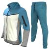 Men's Colorblock Zipper Sweatshirt Hoodie Men's Sports Large Size Casual Sweatshirt And Trousers Set