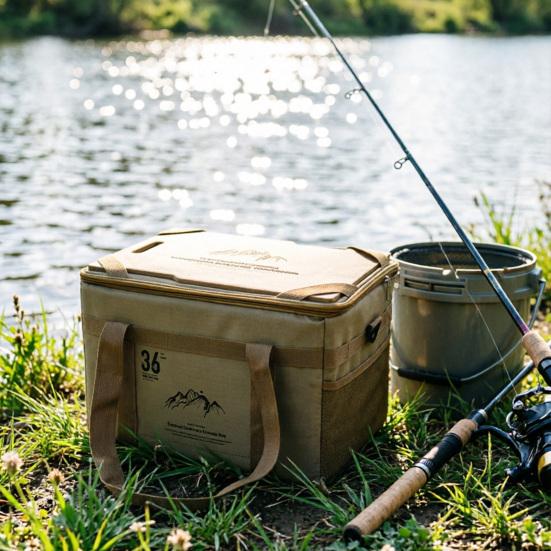 Outdoor-Aufbewahrungstasche mit Tischplatte, wasserdicht, große Kapazität, Reißverschluss, taktische Campingausrüstung, Werkzeug-Organizer-Beutel mit Griff