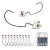 FINNECT Jig Head Offset Hook with Snag for Large Bottom 10g Keeper, Prevention, Fish, 10pcs, 3/0,