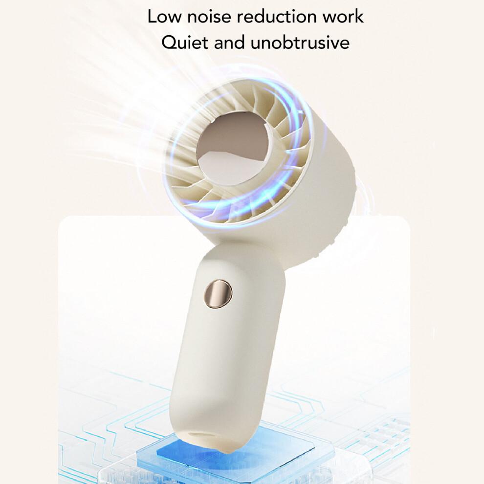 Portable Hand Held Fan USB Rechargeable White 14500 500mAh Small