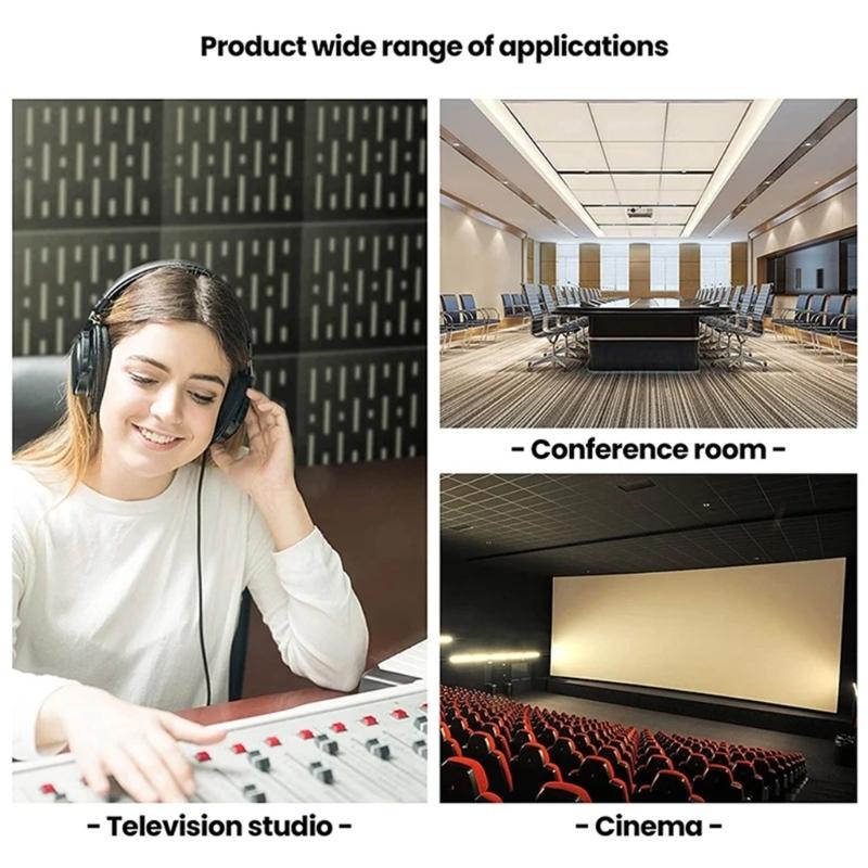 Set of 12 Self Adhesive Acoustics Foam Panels Soundproof Wall Panels Suitable for Recordings Studios and Classrooms