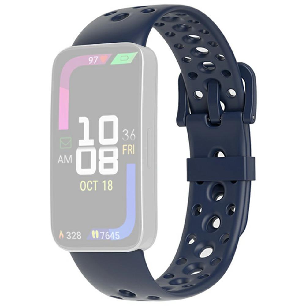 Breathable Silicone Strap for Huawei Band 10/9/8 Adjustable Watch Band with Pin Buckle