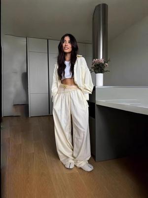 Autumn Cross-Border French Style Striped Shirt & Straight-Leg Pants Set