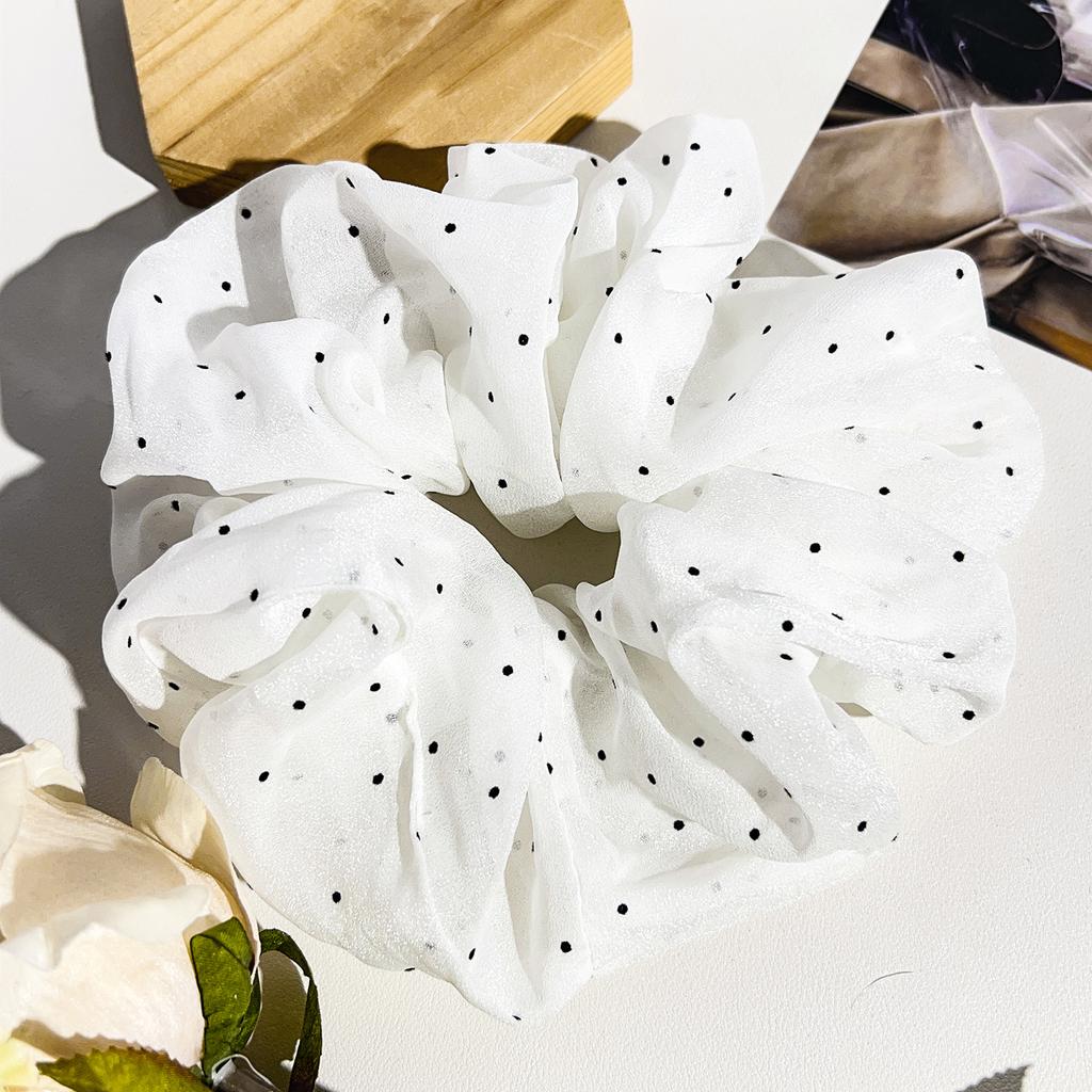 New Large-sized Fabric Hair Band and Hair AccessoryFeaturing Retro Floral and Diamond-encrusted Ponytail Hair Ties
